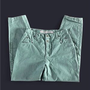 Vintage 80’s 90’s Zena Jeans Mint green high-waisted mom jeans
